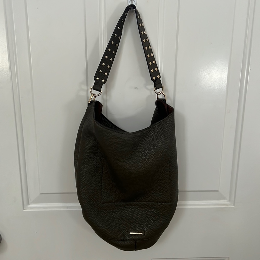 Rebecca Minkoff leather large studded strap shoulder bag, beautiful!